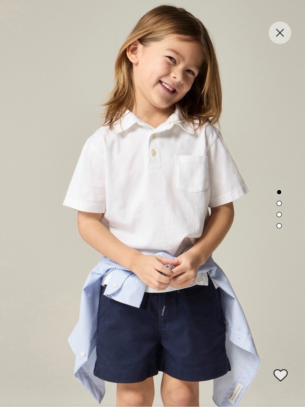 Crewcuts White Short-Sleeve Polo Shirt for Kids